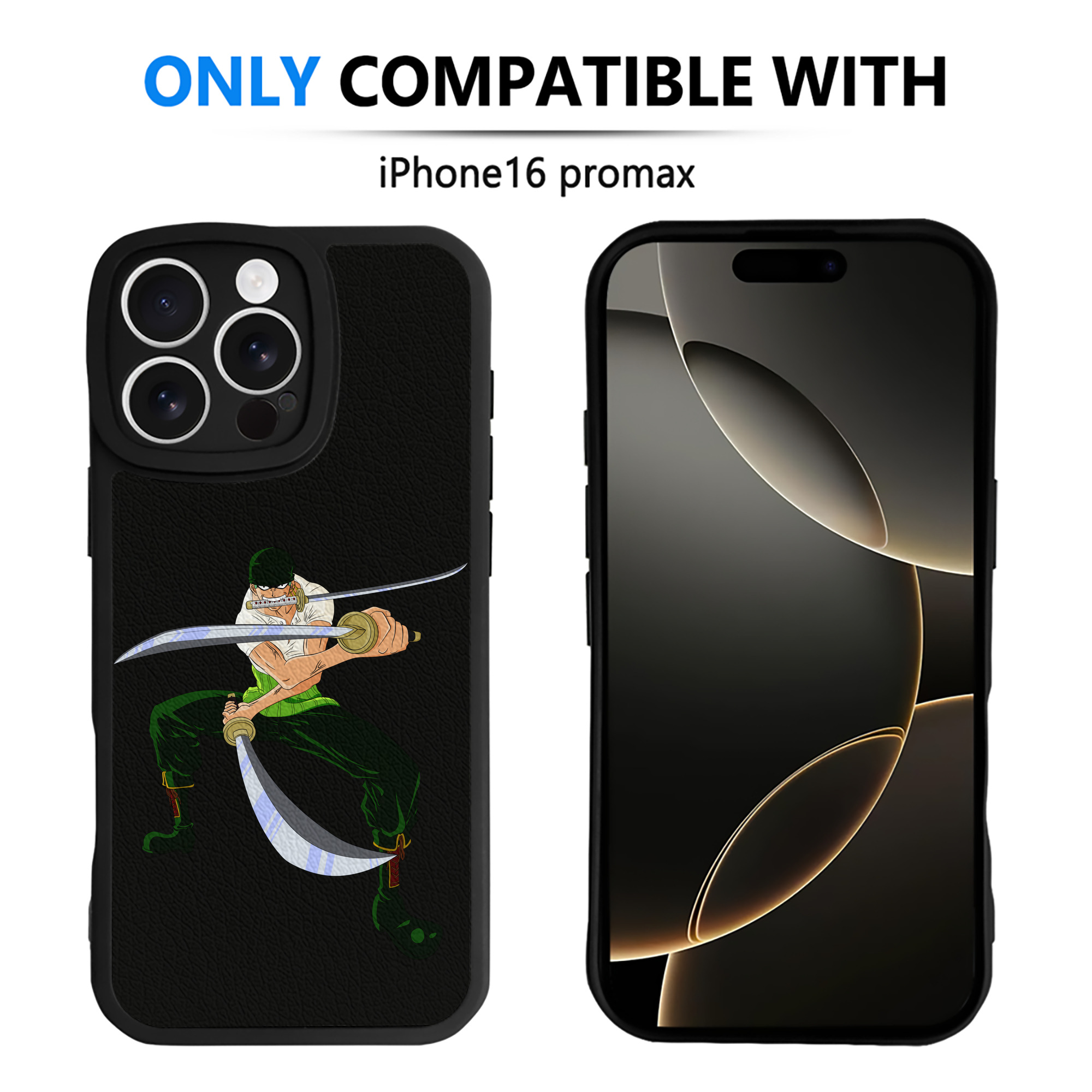 （画像用） ワンピース ロロノア・ゾロ ONE PIECE Roronoa Zoro 【iPhone 16シリーズ対応】シリコンスマホケース（レザー調） 材質：シリコン